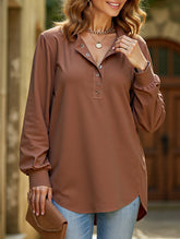 Long-sleeved fashionable concealed button shirt